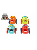 Auto monster plast 9x8cm mačkací jezdící 4 barvy 12ks v boxu