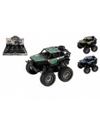 Auto OFF-ROAD kov/plast 7x8,5cm na setrvačník 3 barvy 12ks v boxu