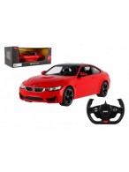 Auto RC BMW M4 Coupe červené plast 32cm 2,4GHz na dálk. ovládání na baterie v krabici 44x18x23cm