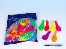 Balonek/Balonky nafukovací 7" párty neon 100 ks v sáčku 22x28cm karneval