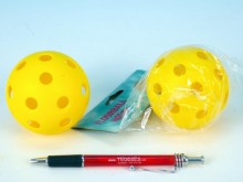 Míček floorbalový plast průměr 7cm 2 barvy v sáčku