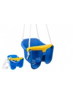 Houpačka Baby modrá plast 33x24x28cm nosnost 25kg v síťce 12m+