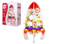 Hrací stůl dřevo edukační raketa v krabici 32x45x20cm