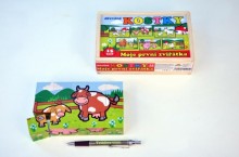 Kostky kubus Moje první zvířátka dřevo 15ks v dřevěné krabičce 20x13x5,2cm od 12 měsíců MPZ