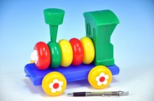 Lokomotiva/Vlak šroubovací skládací tahací plast 20cm 24m+
