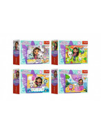 Minipuzzle miniMaxi 20 dílků Gabbyin pestrý den/Gabby´s Dollhouse 4 druhy v krab. 11x8cm 24ks v boxu