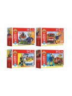 Minipuzzle miniMAXI 20 dílků Hrdinský Požárnik Sam 4 druhy v krabičce 11x8x4cm 24ks v boxu
