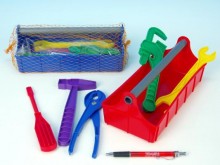 Sada nářadí ve skříňce plast 24x9,5x11cm 2 barvy v síťce