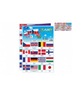 Pexeso papírové Vlajky společenská hra 32 obrázkových dvojic 21x30cm