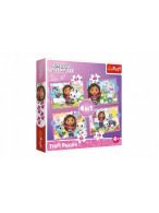 Puzzle 4v1 Gabbyina dobrodružství/Gabby´s Dollhouse  28,5x20,5cm v krabici 28x28x6cm