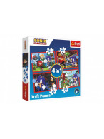 Puzzle 4v1 Sonic/Sonic The Hedgehog 28,5x20,5cm v krabici 28x28x6cm
