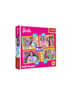 Puzzle 4v1 Šťastný svět Barbie 28,5x20,5cm v krabici 28x28x6cm