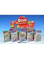 Puzzle Dinosauři 23,5x21,5cm 60 dílků + figurka 6 druhů v krabičce 24ks v boxu