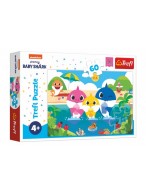 Puzzle Žraločí rodinka na dovolené/Baby Shark 33x22cm 60 dílků v krabičce 21x14x4cm