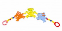 Řetěz/zábrana medvěd zajíc plast 43cm mix barev v sáčku 0m+