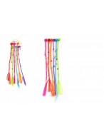 Sponky/Skřipce do vlasů 6ks plast s barevnými copánky 30cm 2 druhy v sáčku