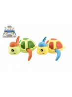 Želva na natažení do vody na klíček plast 12x12cm 2 barvy 6ks v boxu 18m+